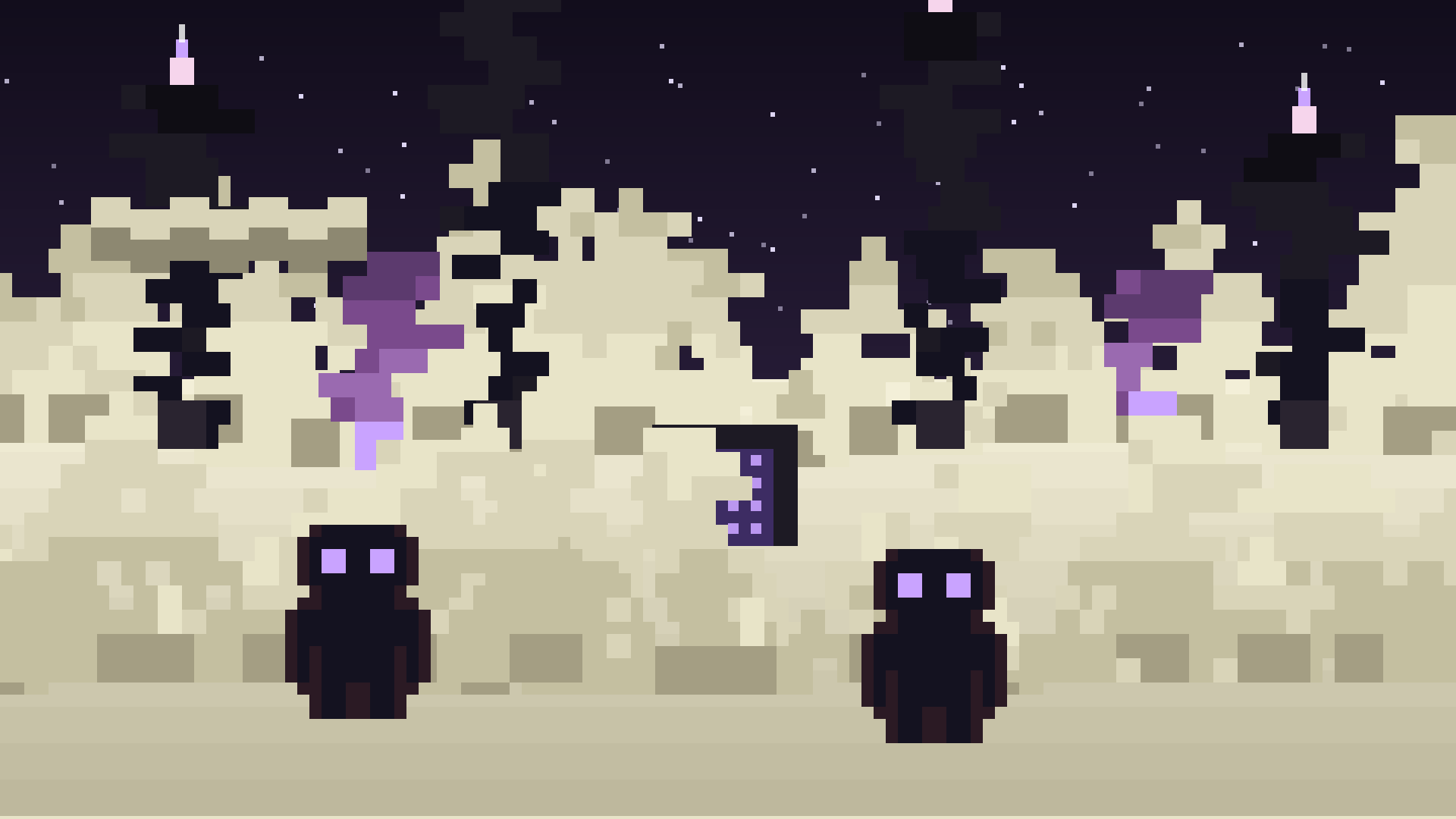 Dark End dimension with obsidian pillars and pale end stone